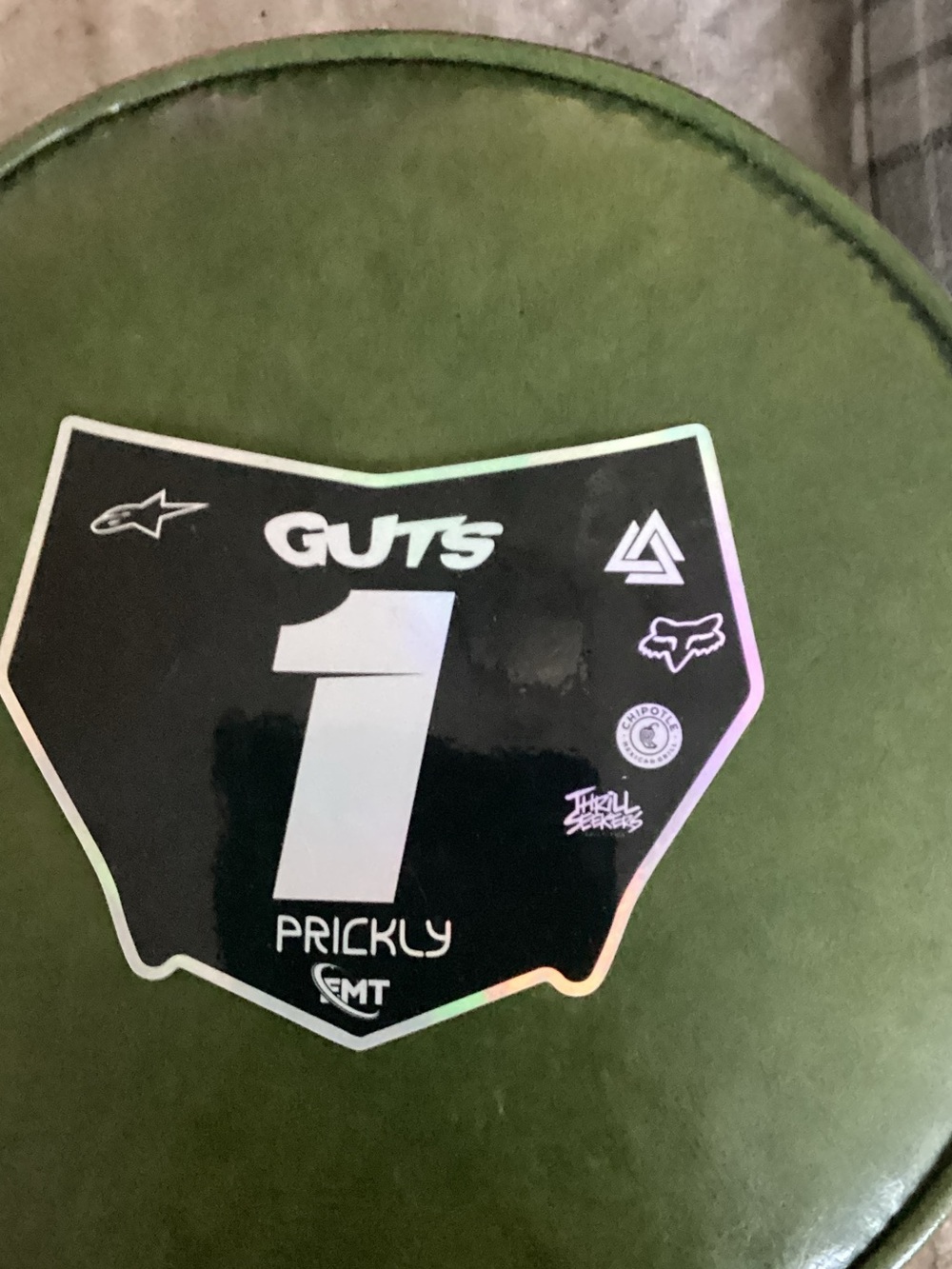 Kids Green Bottoms - Prickly GUTS Graphic Moto cut sticker